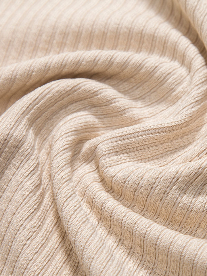 Knitted Ribbed Zip Polo & Shorts