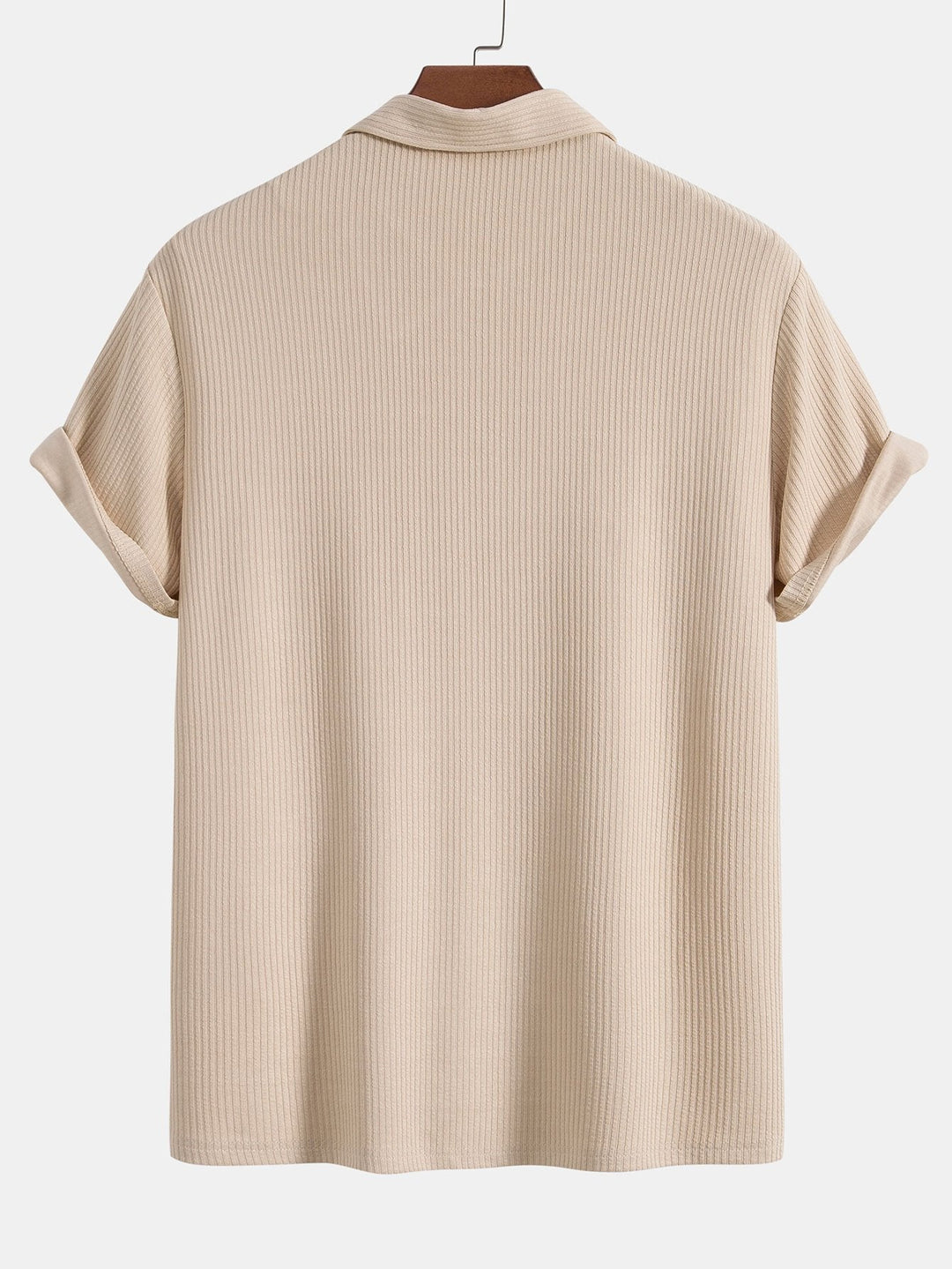 Knitted Ribbed Zip Polo & Shorts