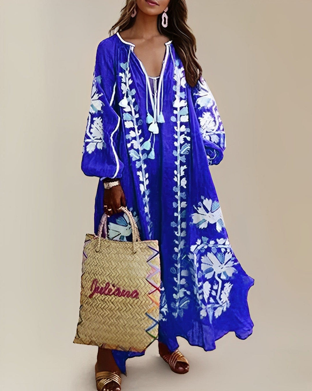 Lovia - Lockeres Retro Boho Kjole