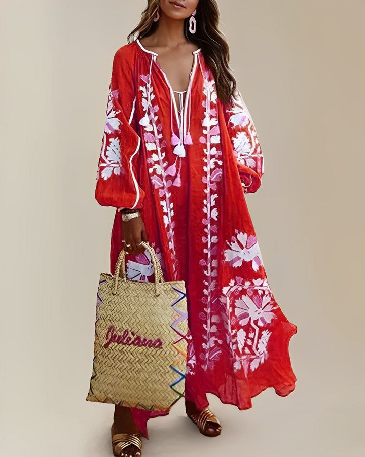 Lovia - Lockeres Retro Boho Kjole
