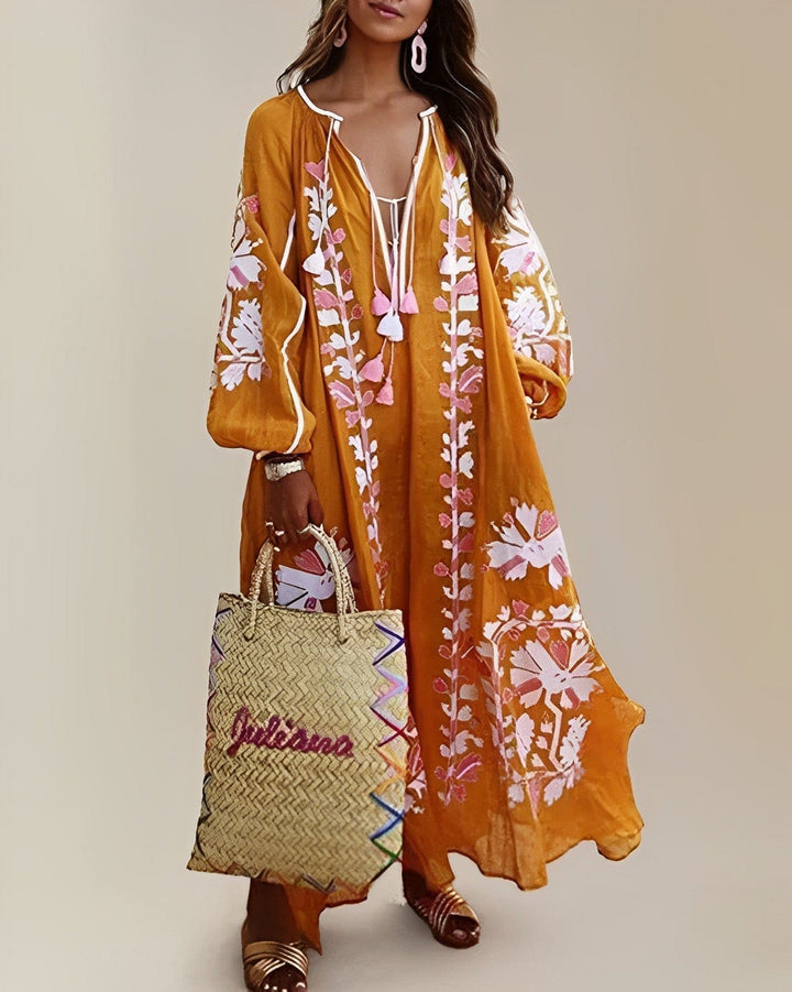 Lovia - Lockeres Retro Boho Kjole