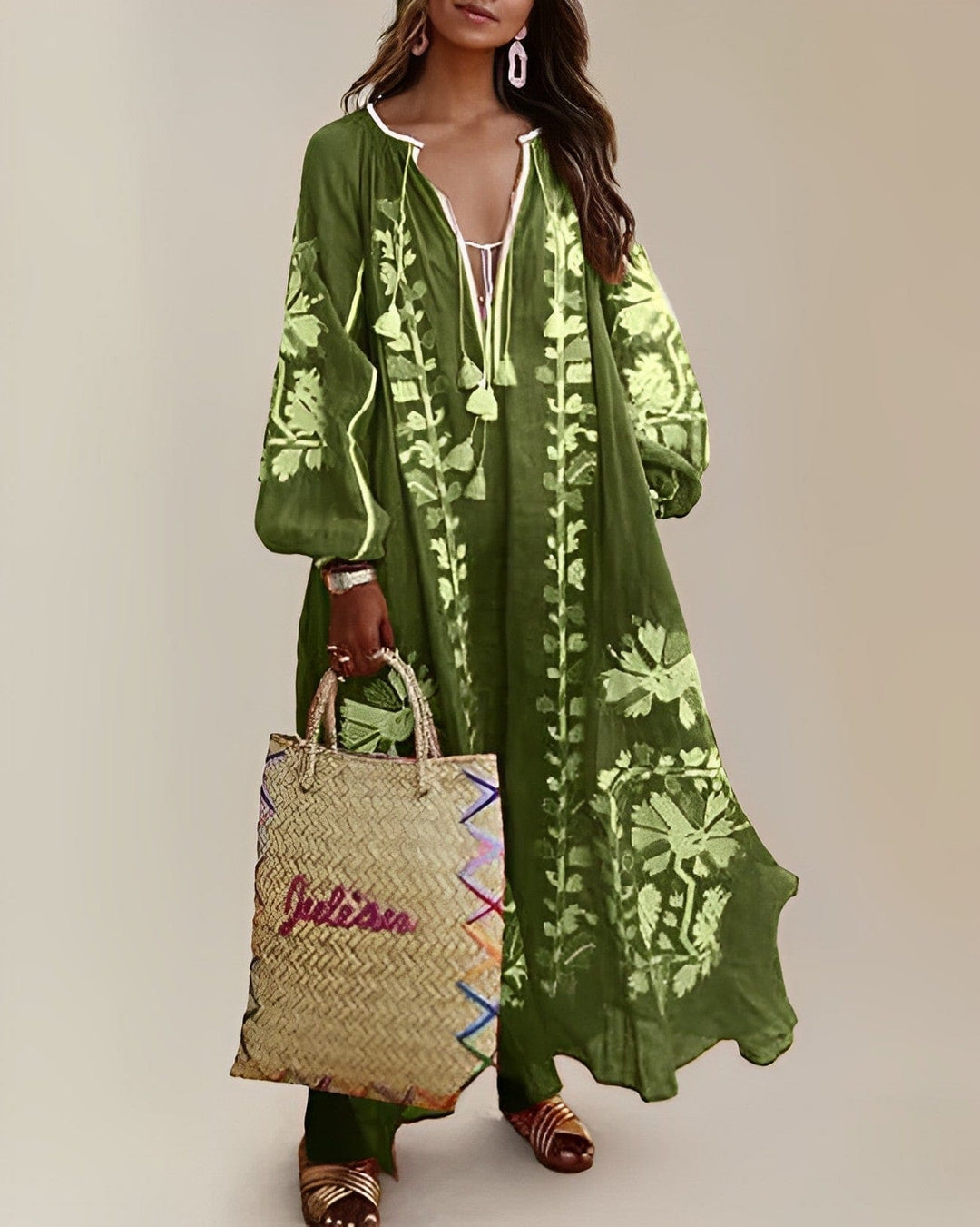 Lovia - Lockeres Retro Boho Kjole