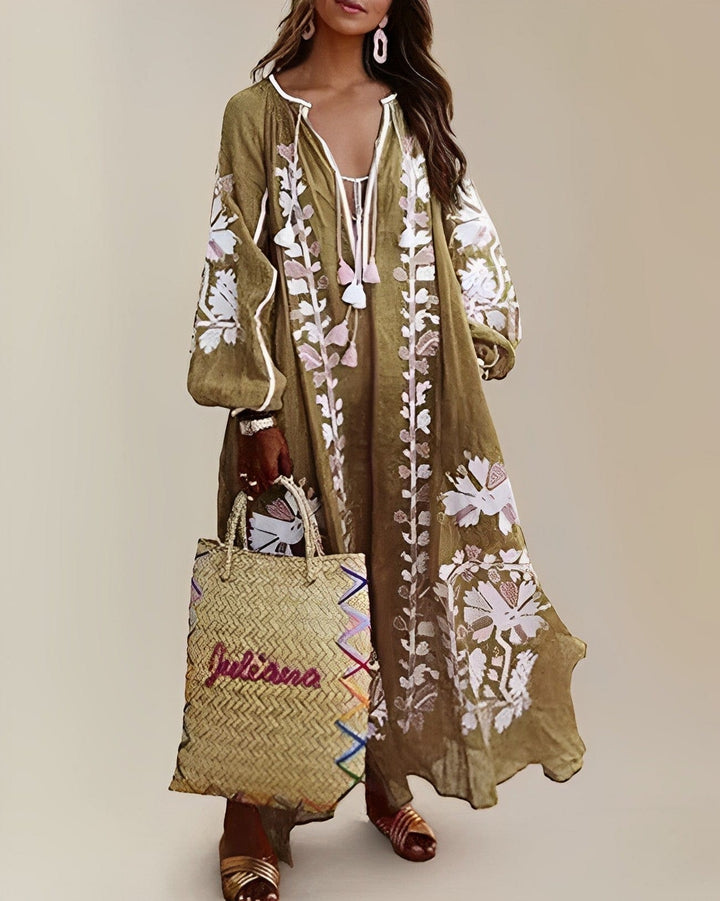 Lovia - Lockeres Retro Boho Kjole