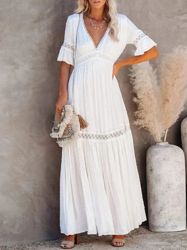Lusia - Hvid elegant kjole