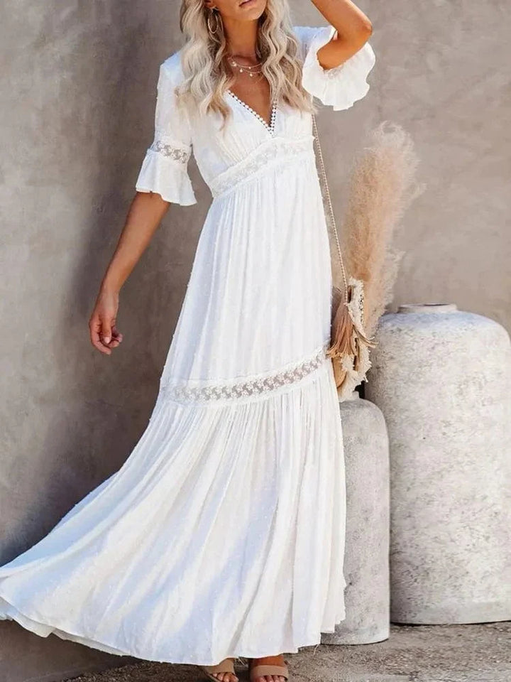 Lusia - Hvid elegant kjole
