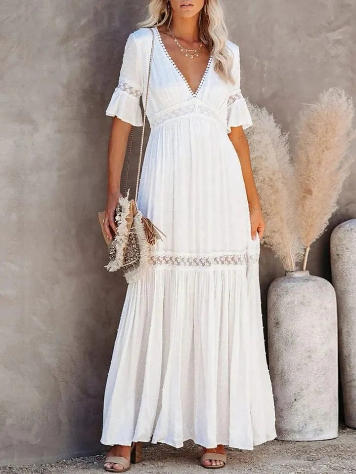 Lusia - Hvid elegant kjole