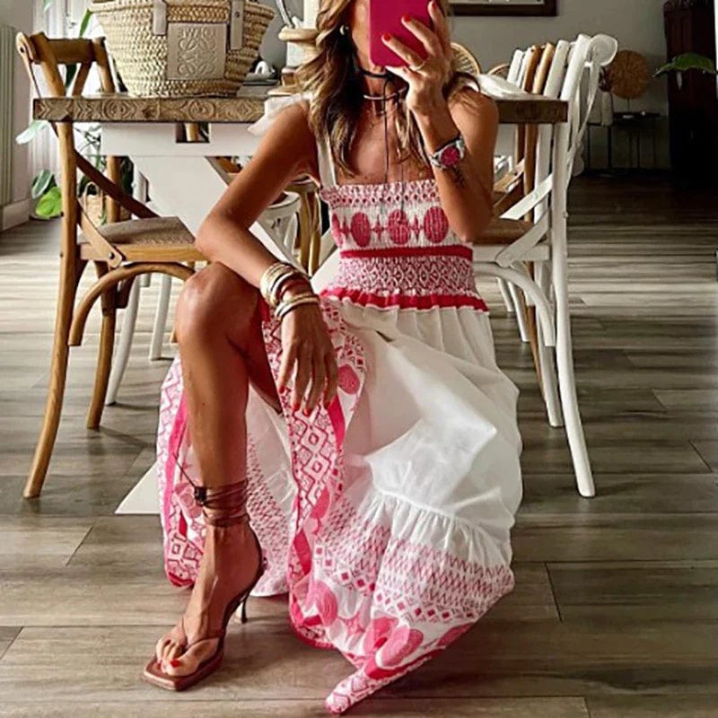 Nelli - Lyserød boho-kjole