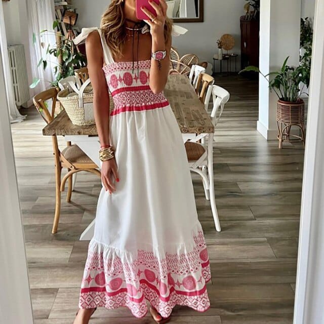 Nelli - Lyserød boho-kjole