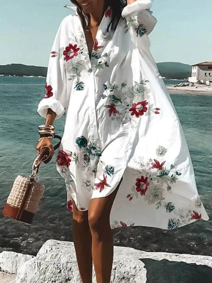 Olivia - Stilfuld casual kjole med blomstermønster