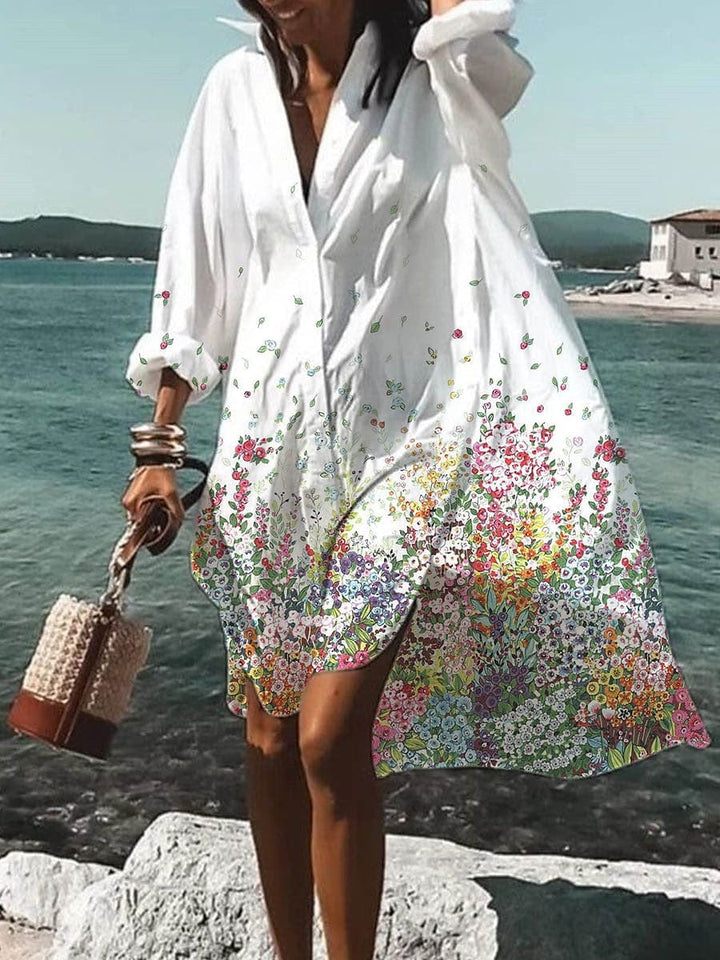 Olivia - Stilfuld casual kjole med blomstermønster