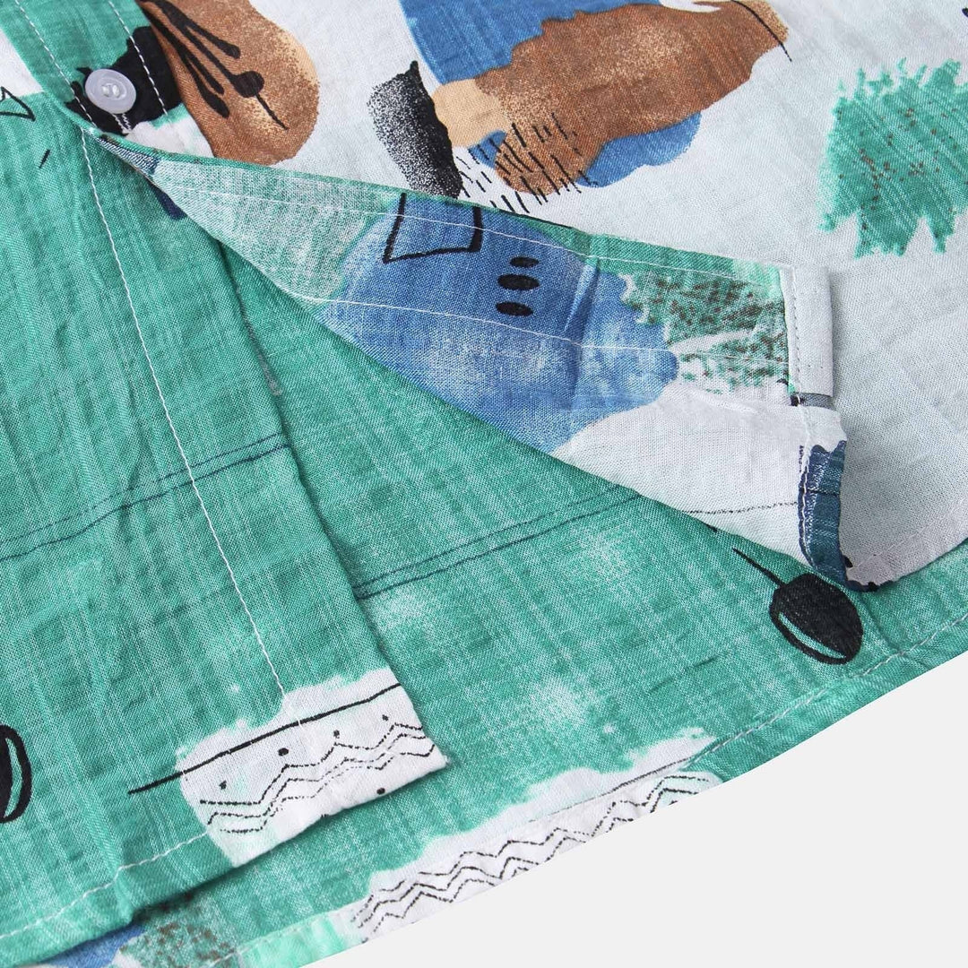 Stylish Short-Sleeve Casual Shirt with Eye-Catching Abstract Design