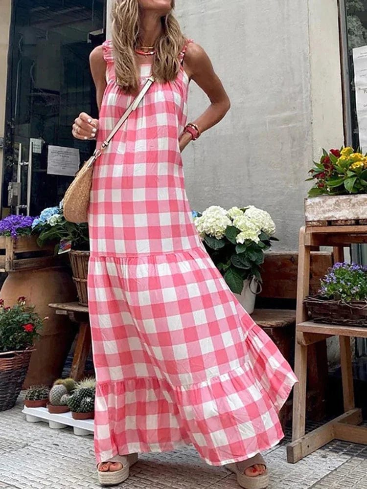 Sofi - Lyserød sommer-boho-kjole