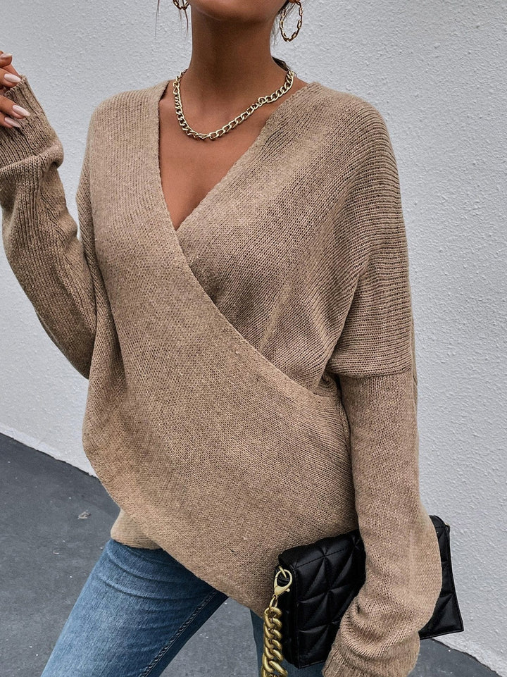 Chic Pull Croisé avec Col V pour Femme