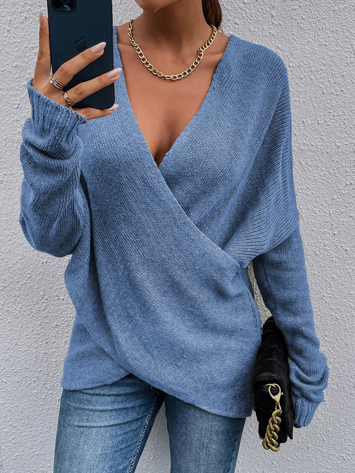 Chic Pull Croisé avec Col V pour Femme